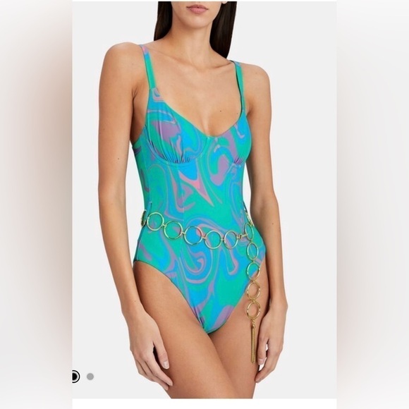 NWOT WeWoreWhat Danielle Belted One-Piece Swimsuit Size XS - Picture 2 of 8